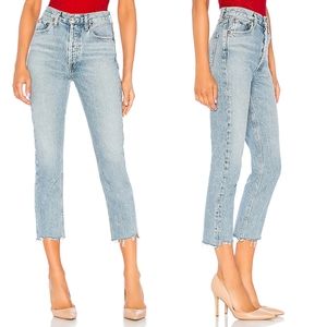 NWT Agolde Riley High Rise Straight Crop Zephyr